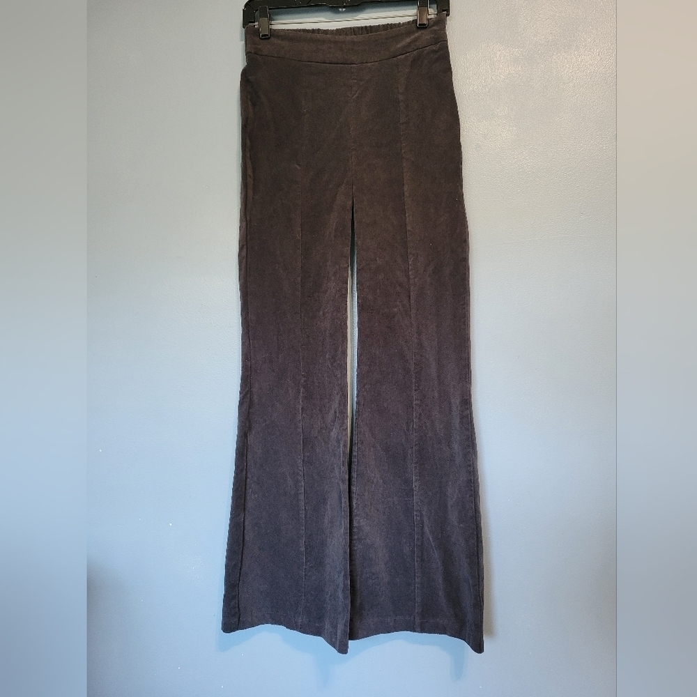 Wide-Leg Corduroy Pants Size S Brown
